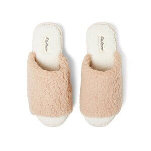 Dearfoams Cozy Comfort Women's Platform Terry Slide Slipper, Size M (7-8), Beige